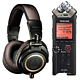 audio-technica 铁三角 ATH-M50x DG 监听耳机+TASCAM DR-22WL 录音笔