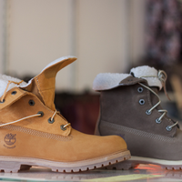 Timberland 添柏岚 Teddy Fleece Fold-Down 女款高帮保暖靴