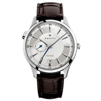 ZENITH 真力时 指挥官系列 03.2130.682/02.C498 男士机械手表 40mm 银盘 棕色鳄鱼皮带 圆形