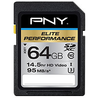 PNY 必恩威 Elite Performance 64GB SD存储卡 U3