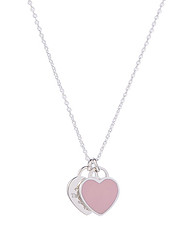 TIFFANY & Co. 蒂芙尼 Double Heart Tag项链 粉色