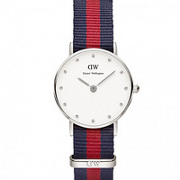 Daniel Wellington 丹尼尔惠灵顿 摩登系列 DW00100072 女士石英手表 26mm 白盘 红蓝色尼龙表带 圆形