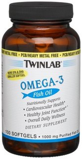 TWINLAB 天来 Omega-3 Fish Oil深海鱼油 1000mg*100粒*2瓶 