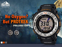 新低价：CASIO 卡西欧 PRG-260-1DR 户外多功能  男款登山腕表