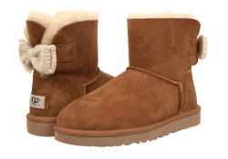 UGG Mini Bailey Knit Bow 经典栗色雪地靴 