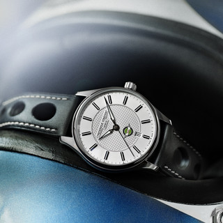 FREDERIQUE CONSTANT 康斯登 Vintage Rally系列 FC-303HS5B6 男款机械表 40mm 银色 黑色 牛皮