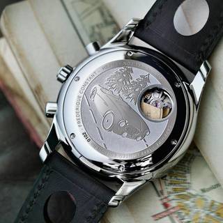 FREDERIQUE CONSTANT 康斯登 Vintage Rally系列 FC-303HS5B6 男款机械表 40mm 银色 黑色 牛皮