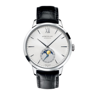 MONT BLANC 万宝龙 大班系列 110699 男士机械手表 39mm 白盘 黑色皮革表带 圆形