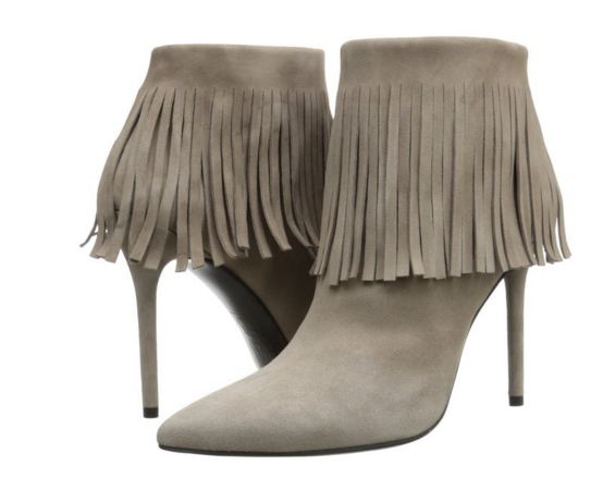 STUART WEITZMAN 斯图尔特·韦茨曼 Fringetimes 女士真皮流苏踝靴 Brown/Fossil