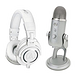 audio-technica 铁三角 ATH-M50x 封闭式头戴 专业监听耳机+Blue 1950 Microphones Yeti 电容麦克风（USB声卡）