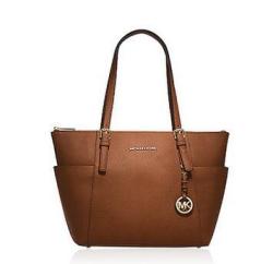 MICHAEL Michael Kors Jet Set East West 女士真皮单肩包 棕色款