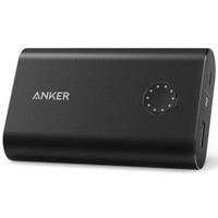 Anker A1310充电宝10000毫安+QC2.0 快充手机平板迷你小超薄铝合金大容量10050mAh移动电源 黑色