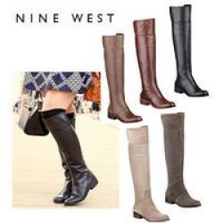 Nine West 玖熙 cromie 女款真皮高筒靴