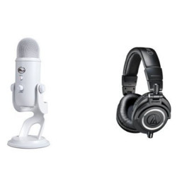 audio-technica 铁三角 ATH-M50x 监听耳机+Blue Yeti USB Microphones 电容麦克风