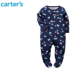 Carter's 115G061 海军蓝蝴蝶印花包脚连体衣
