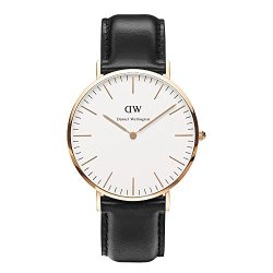 Daniel Wellington 丹尼尔•惠灵顿 Classic系列 0107DW 玫瑰金表圈表扣 石英男士腕表 