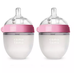 comotomo 可么多么 硅胶奶瓶 150ml 粉色绿色 2只装*3件