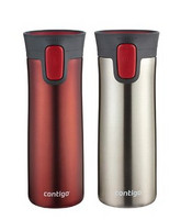 再特价：contigo 康迪克 保温保冷水杯 红色414 ml+银色414 ml 2只装