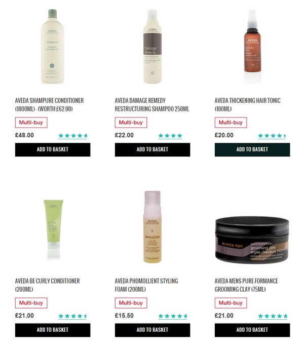 lookfantastic AVEDA 美发护发专场																																																											- FREE Delivery