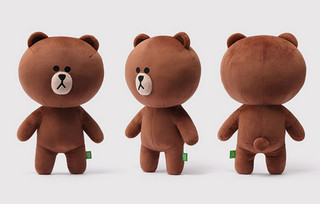 LINE FRIENDS 棕色布朗熊 毛绒公仔  立版 35cm