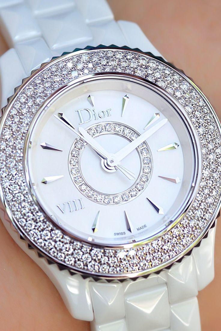 christian dior 迪奥 viii系列 cd1221e4c001 女士镶钻陶瓷时装腕表