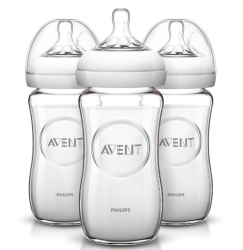 PHILIPS 飞利浦 AVENT 新安怡 自然原生 宽口 玻璃奶瓶 240ml*3个