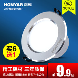 HONYAR 鸿雁 LED筒灯 3W