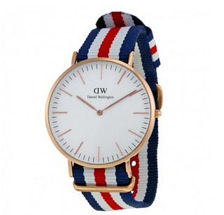 Daniel Wellington Canterbury 0102DW 男士时装腕表 40mm 白色 多色 尼龙