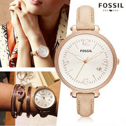 FOSSIL HEATHER系列 时尚复古玫瑰金 女士时装腕表