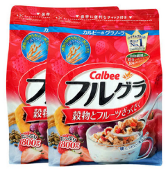 Calbee 卡乐比 水果颗粒果仁谷物营养麦片 800g*2包