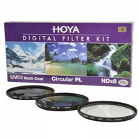 HOYA 保谷 77mm UV镜+Slim 偏振镜+NDx8 中灰镜套装