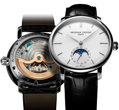 FREDERIQUE CONSTANT 康斯登 Slimline系列 FC-703S3S6 男款机械表 38.8 mm 白色 黑色 皮革