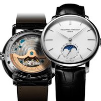 FREDERIQUE CONSTANT 康斯登 Slimline系列 FC-703S3S6 男款机械表 38.8 mm 白色 黑色 皮革