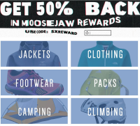 海淘券码：Moosejaw 返点促销