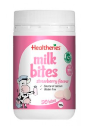 Healtheries 贺寿利 儿童零食高钙干吃牛奶片 50片（草莓味）