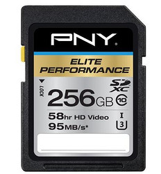 PNY 必恩威 Elite Performance 256GB SD存储卡（读95M/s、写65M/s）