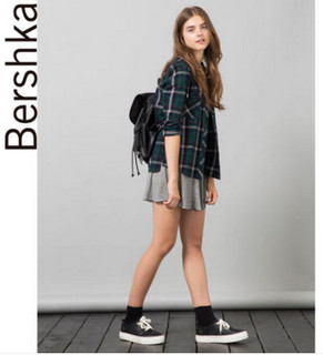 Bershka 05789880 BSK 纽扣装饰格纹衬衫 