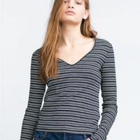 ZARA TRF 女款罗纹上衣 05644395044