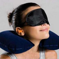 旅游三宝遮光眼罩+耳塞+u型充气枕头