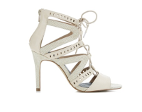 Miss Selfridge 交叉绑带高跟凉鞋 米白色