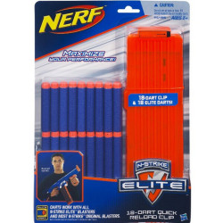 NERF 热火 Elite 精英系列 A1456 弹夹补充装（透明弹夹+18发软弹）*3件