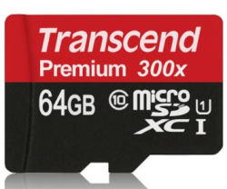 Transcend 创见 Premium 300x MicroSDXC 存储卡(64GB、UHS-I)