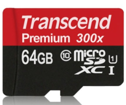 Transcend 创见  Premium 300x MicroSDXC 存储卡（64GB、UHS-I）