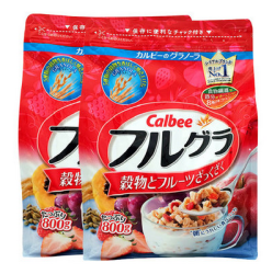 Calbee 卡乐比 水果果仁 冲饮麦片 800g*2包 