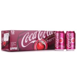 英国进口 可口可乐(Coca-Cola)樱桃味汽水330ml*8罐 cherry车厘子饮料可口可乐官方原装(新老包装随机发送) *3件