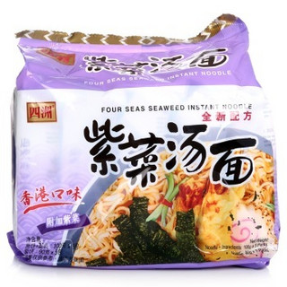 四洲 紫菜味 方便面 100g*5包 五连包