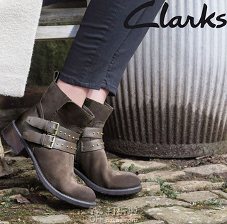 Clarks 其乐 Swansea Grove 女士短靴 Brown Dark Brown Suede 5.5 UK