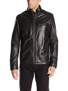  COLE HAAN Smooth Leather Moto Jacket 男款羊羔皮夹克
