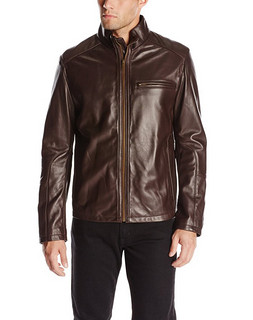  COLE HAAN Smooth Leather Moto Jacket 男款羊羔皮夹克