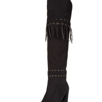 REBECCA MINKOFF Bardot Western 女款麂皮流苏长靴